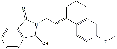 3-hydroxy-2-[2-(6-methoxy-3,4-dihydro-1(2H)-naphthalenylidene)ethyl]-1-isoindolinone Struktur