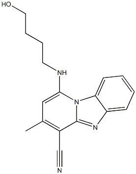 1-[(4-hydroxybutyl)amino]-3-methylpyrido[1,2-a]benzimidazole-4-carbonitrile Struktur