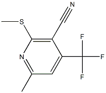 6-methyl-2-(methylsulfanyl)-4-(trifluoromethyl)nicotinonitrile Struktur