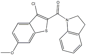 (3-chloro-6-methoxy-1-benzothiophen-2-yl)(2,3-dihydro-1H-indol-1-yl)methanone Struktur