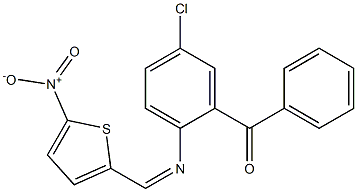 (5-chloro-2-{[(Z)-(5-nitro-2-thienyl)methylidene]amino}phenyl)(phenyl)methanone Struktur