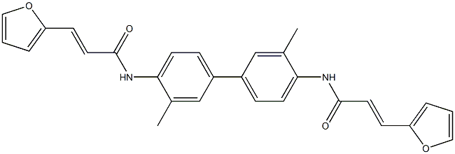 (E)-3-(2-furyl)-N-(4'-{[(E)-3-(2-furyl)-2-propenoyl]amino}-3,3'-dimethyl[1,1'-biphenyl]-4-yl)-2-propenamide Struktur