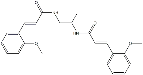 (E)-3-(2-methoxyphenyl)-N-(2-{[(E)-3-(2-methoxyphenyl)-2-propenoyl]amino}-1-methylethyl)-2-propenamide Struktur