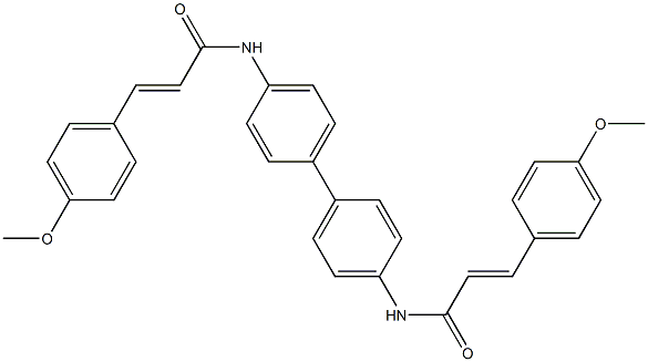 (E)-3-(4-methoxyphenyl)-N-(4'-{[(E)-3-(4-methoxyphenyl)-2-propenoyl]amino}[1,1'-biphenyl]-4-yl)-2-propenamide Struktur