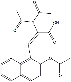 (E)-3-[2-(acetyloxy)-1-naphthyl]-2-(diacetylamino)-2-propenoic acid Struktur