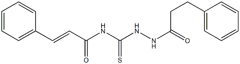 (E)-3-phenyl-N-{[2-(3-phenylpropanoyl)hydrazino]carbothioyl}-2-propenamide Struktur