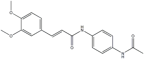 (E)-N-[4-(acetylamino)phenyl]-3-(3,4-dimethoxyphenyl)-2-propenamide Struktur