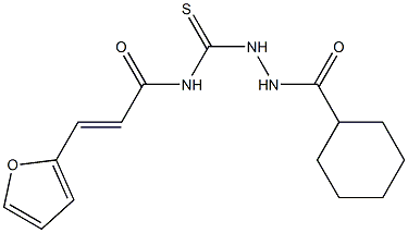 (E)-N-{[2-(cyclohexylcarbonyl)hydrazino]carbothioyl}-3-(2-furyl)-2-propenamide Struktur