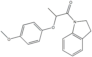 1-(2,3-dihydro-1H-indol-1-yl)-2-(4-methoxyphenoxy)-1-propanone Struktur