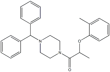 1-(4-benzhydryl-1-piperazinyl)-2-(2-methylphenoxy)-1-propanone Struktur