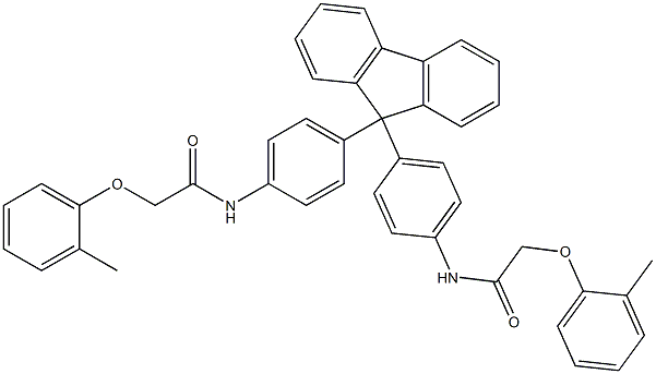 2-(2-methylphenoxy)-N-{4-[9-(4-{[2-(2-methylphenoxy)acetyl]amino}phenyl)-9H-fluoren-9-yl]phenyl}acetamide Struktur