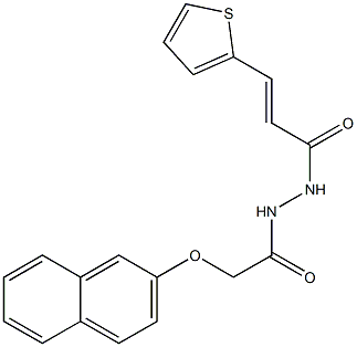 2-(2-naphthyloxy)-N'-[(E)-3-(2-thienyl)-2-propenoyl]acetohydrazide Struktur