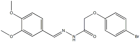 2-(4-bromophenoxy)-N'-[(E)-(3,4-dimethoxyphenyl)methylidene]acetohydrazide Struktur