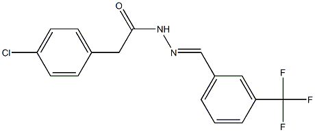 2-(4-chlorophenyl)-N'-{(E)-[3-(trifluoromethyl)phenyl]methylidene}acetohydrazide Struktur