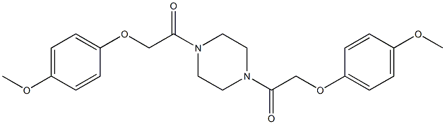 2-(4-methoxyphenoxy)-1-{4-[2-(4-methoxyphenoxy)acetyl]-1-piperazinyl}-1-ethanone Struktur