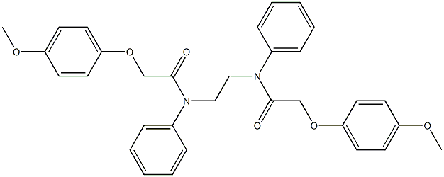 2-(4-methoxyphenoxy)-N-(2-{[2-(4-methoxyphenoxy)acetyl]anilino}ethyl)-N-phenylacetamide Struktur