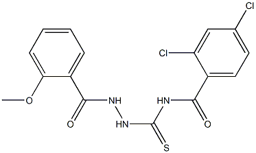 2,4-dichloro-N-{[2-(2-methoxybenzoyl)hydrazino]carbothioyl}benzamide Struktur