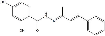 2,4-dihydroxy-N'-[(E,2E)-1-methyl-3-phenyl-2-propenylidene]benzohydrazide Struktur