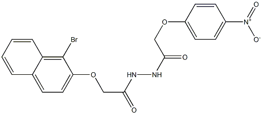 2-[(1-bromo-2-naphthyl)oxy]-N'-[2-(4-nitrophenoxy)acetyl]acetohydrazide Struktur