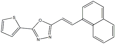 2-[(E)-2-(1-naphthyl)ethenyl]-5-(2-thienyl)-1,3,4-oxadiazole Struktur