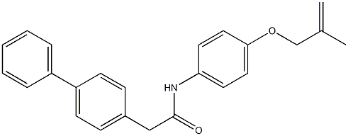 2-[1,1'-biphenyl]-4-yl-N-{4-[(2-methyl-2-propenyl)oxy]phenyl}acetamide Struktur