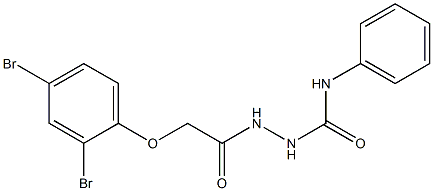 2-[2-(2,4-dibromophenoxy)acetyl]-N-phenyl-1-hydrazinecarboxamide Struktur