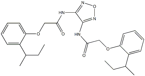 2-[2-(sec-butyl)phenoxy]-N-[4-({2-[2-(sec-butyl)phenoxy]acetyl}amino)-1,2,5-oxadiazol-3-yl]acetamide Struktur