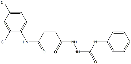 2-[4-(2,4-dichloroanilino)-4-oxobutanoyl]-N-phenyl-1-hydrazinecarboxamide Struktur