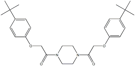 2-[4-(tert-butyl)phenoxy]-1-(4-{2-[4-(tert-butyl)phenoxy]acetyl}-1-piperazinyl)-1-ethanone Struktur