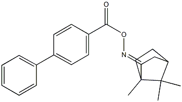 N-[([1,1'-biphenyl]-4-ylcarbonyl)oxy]-N-(1,7,7-trimethylbicyclo[2.2.1]hept-2-ylidene)amine Struktur