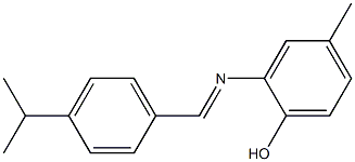 2-{[(E)-(4-isopropylphenyl)methylidene]amino}-4-methylphenol Struktur