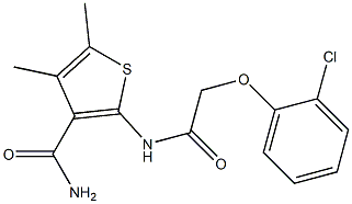 2-{[2-(2-chlorophenoxy)acetyl]amino}-4,5-dimethyl-3-thiophenecarboxamide Struktur