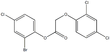 2-bromo-4-chlorophenyl 2-(2,4-dichlorophenoxy)acetate Struktur