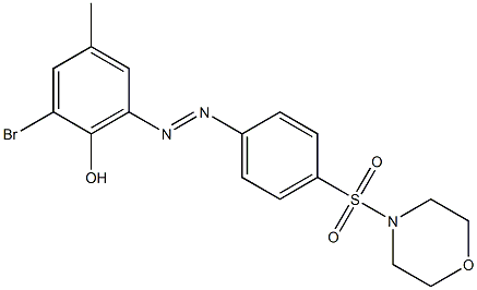 2-bromo-4-methyl-6-{(E)-2-[4-(4-morpholinylsulfonyl)phenyl]diazenyl}phenol Struktur