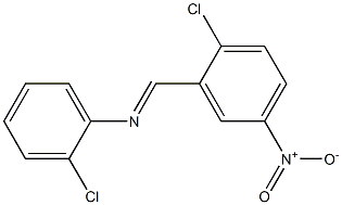 N-[(E)-(2-chloro-5-nitrophenyl)methylidene]-N-(2-chlorophenyl)amine Struktur