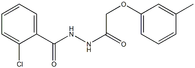 2-chloro-N'-[2-(3-methylphenoxy)acetyl]benzohydrazide Struktur