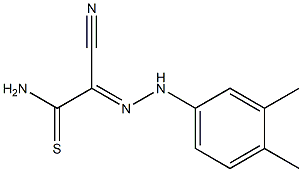 2-cyano-2-[(E)-2-(3,4-dimethylphenyl)hydrazono]ethanethioamide Struktur