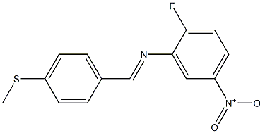 N-(2-fluoro-5-nitrophenyl)-N-{(E)-[4-(methylsulfanyl)phenyl]methylidene}amine Struktur