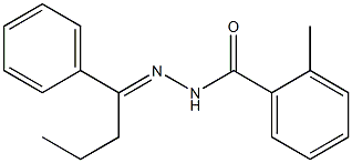 2-methyl-N'-[(E)-1-phenylbutylidene]benzohydrazide Struktur