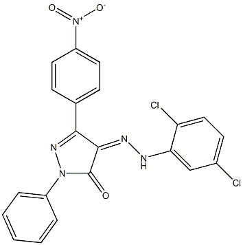 3-(4-nitrophenyl)-1-phenyl-1H-pyrazole-4,5-dione 4-[N-(2,5-dichlorophenyl)hydrazone] Struktur