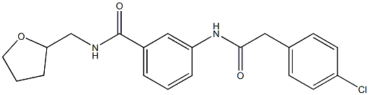 3-{[2-(4-chlorophenyl)acetyl]amino}-N-(tetrahydro-2-furanylmethyl)benzamide Struktur