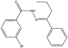 3-bromo-N'-[(E)-1-phenylbutylidene]benzohydrazide Struktur