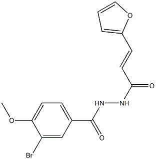 3-bromo-N'-[(E)-3-(2-furyl)-2-propenoyl]-4-methoxybenzohydrazide Struktur