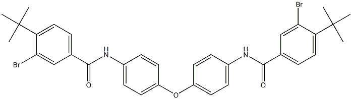 3-bromo-N-[4-(4-{[3-bromo-4-(tert-butyl)benzoyl]amino}phenoxy)phenyl]-4-(tert-butyl)benzamide Struktur