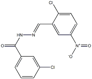 3-chloro-N'-[(E)-(2-chloro-5-nitrophenyl)methylidene]benzohydrazide Struktur