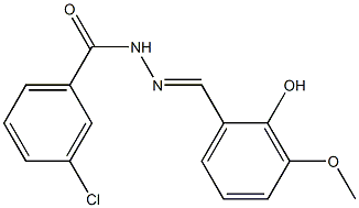 3-chloro-N'-[(E)-(2-hydroxy-3-methoxyphenyl)methylidene]benzohydrazide Struktur