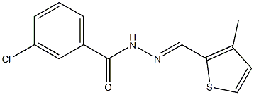 3-chloro-N'-[(E)-(3-methyl-2-thienyl)methylidene]benzohydrazide Struktur