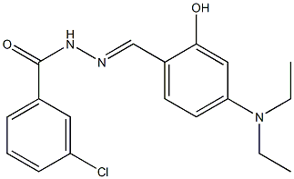 3-chloro-N'-{(E)-[4-(diethylamino)-2-hydroxyphenyl]methylidene}benzohydrazide Struktur