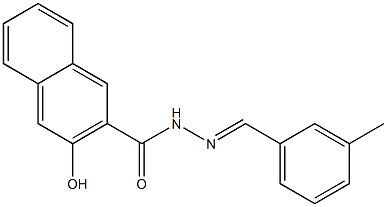 3-hydroxy-N'-[(E)-(3-methylphenyl)methylidene]-2-naphthohydrazide Struktur