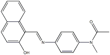 N-(4-{[(E)-(2-hydroxy-1-naphthyl)methylidene]amino}phenyl)-N-methylacetamide Struktur